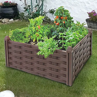 £12.99 • Buy Raised Garden Flower Bed Planter Plant Pot Window Vegetable Herb Box Tray Frame