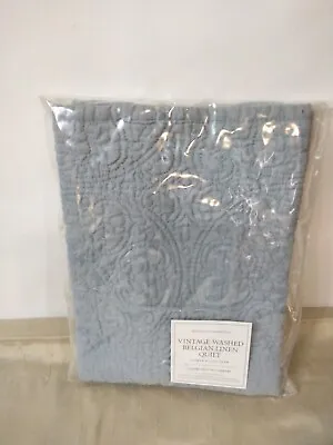 $29.99 • Buy NEW Restoration Hardware Vintage Washed Belgian Linen Quilt Lumbar Pillow Sham