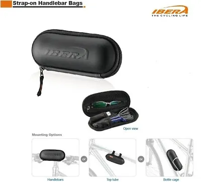 IBERA Bicycle Frame Capsule Case Pouch Bike Bottle Phoner Bag Black IB-HB7 • $26.72