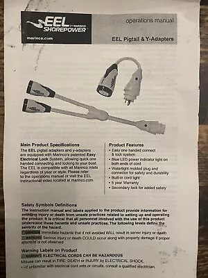 Eel Shore Power Y-adapter. 1 50amp To Two 30amp Sealing Connectors • $180