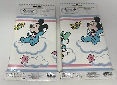 Vintage Disney Babies Decorative Border LOT Of 2 Nursery Room Mickey Mouse NEW • $12.99