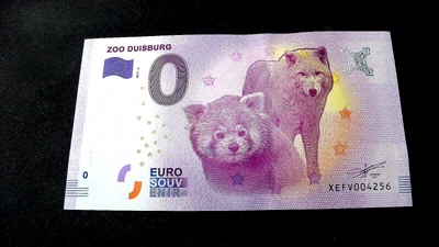 £5.12 • Buy  Zoo Duisburg 0 Euro Souvenir Banknote Panda Wolf Bill Woolf Dog