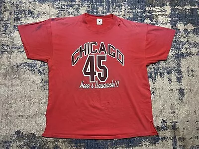 Vintage 1995 Chicago Bulls Michael Jordan 45 He’s Back T-shirt Size XL • $30