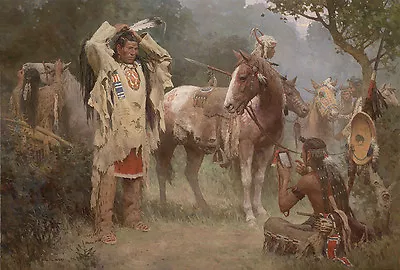Z S Liang PREPARING FOR THE CONFRONTATION Native American Giclee Canvas #2/10 • $950