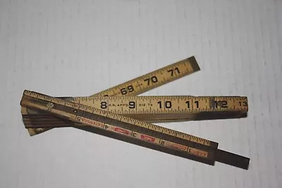 Vintage Lufkin X46 Red End Extension Wood & Brass 6' Folding Rule USA • $7.50