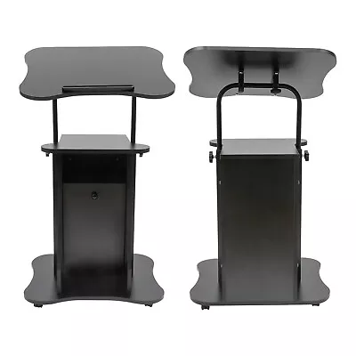 $185.99 • Buy 2 Pack Portable Rolling Podium Mobile Standing Laptop Desk Presentation Lectern
