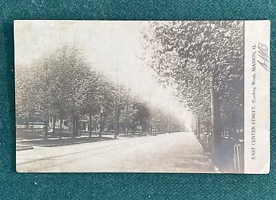 1908 Real Photo Postcard RPPC East Center Street Marion Ohio • $8