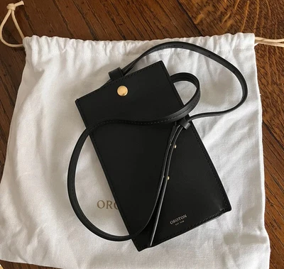 $28 • Buy Oroton Dylan Black Leather Phone Wallet Crossbody