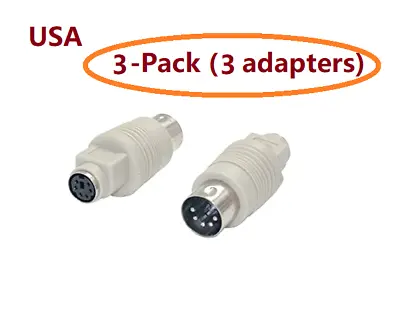 PTC 3pcs Keyboard Adapter PS2 6pin Female To AT 5pin DIN Male Adaptor Cable/Cord • $11.99