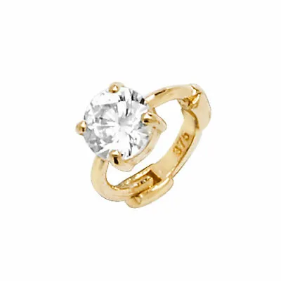 Single 9ct Hallmarked Yellow Gold 7mm Diam Solitaire Cartilage Huggie Earring • £32.90