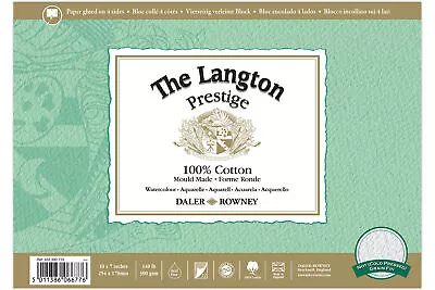 Daler-Rowney Langton Prestige Watercolour Paper Blocks - All Sizes - 100% Cotton • £12.95