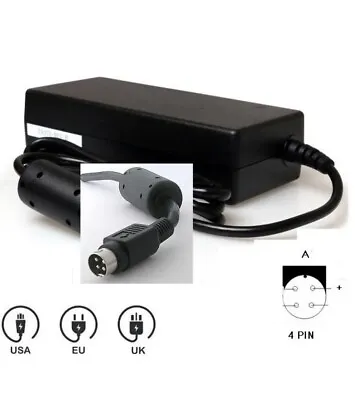 12V Avtex TV Main Power Adapter  4 Pin Connector AC Power Cable Included • £18