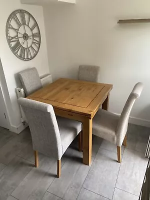 Oak Furniture Land Dorset Natural Solid Oak Extending Table And Chairs • £50