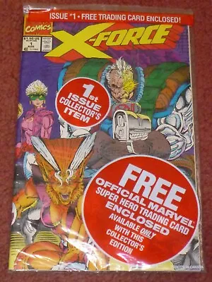 X-FORCE #1:  Five Copies All Five Cards Sealed Polybags  (Marvel 1991 HG) • $0.99