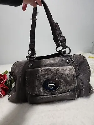 Coach XL Mia Leather Harper Satchel Tote Handbag Grey. • $42