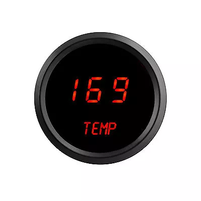 2 1/16  Digital Water Temperature Gauge Red LEDs Black Bezel Made In The USA • $50.59