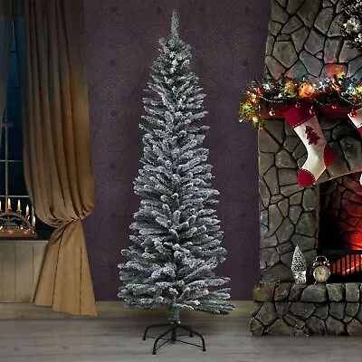 £22.95 • Buy Slim Christmas Tree Pencil Green White Black Grey 4/5/6/7/8 Ft With Storage Box 