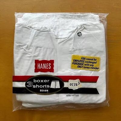 VTG 1960's Mens Hanes Boxer Shorts Underwear 3 Pack Size 30 Deadstock NOS 60s • $164