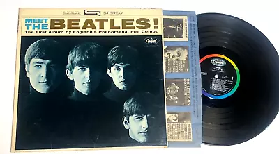 The Beatles  Meet The Beatles Lp Stereo Capitol Color Ring Label Vg+ • $9.99