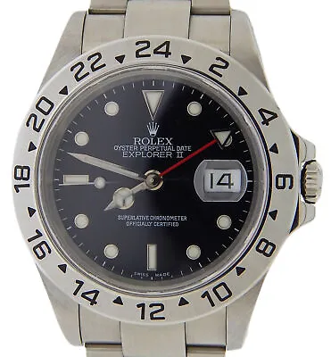 Rolex Explorer II Date Mens Stainless Steel Watch With Black Dial 40mm 16570 • $14114.61