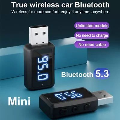 Car Bluetooth 5.3 Transmitter Receiver Handsfree Call Mini USB Power • $12.89