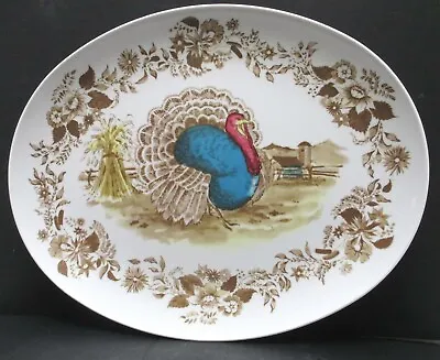 Vintage Thanksgiving Turkey Platter Melmac Royal Nottingham Northern Plastic 16  • $38.34