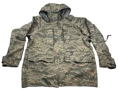 USAF APECS Jacket Large Regular Tiger Stripe Environmental Camo Parka Nylon • $33.96