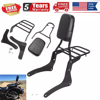 Backrest Sissy Bar Luggage Rack For Kawasaki Vulcan 900 VN900 (1996-2018) VN2000 • $92.99