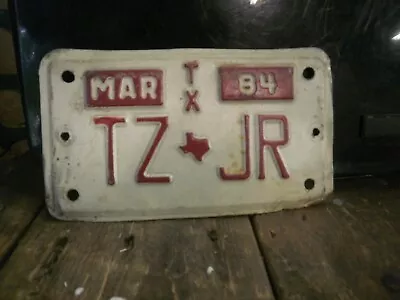 Vintage TEXAS Motorcycle Collector Vanity License Plate TZ JR ( YAMAHA)  1984 • $8