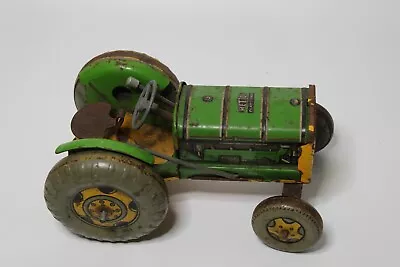 Mettoy Playthings Mechanical Clockwork Tractor Tin Plate Toy - Spares Or Repair • £19.99