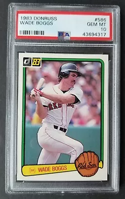 1983 Donruss Wade Boggs PSA 10 Gem Mt #586 Boston Red Sox RC HOF Rookie Card • $194.99