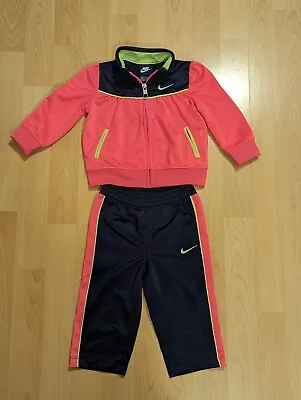 Nike Baby Girl Tracksuit - Size 12M - Pink Sportswear - Good Preowned Condition • $43.86