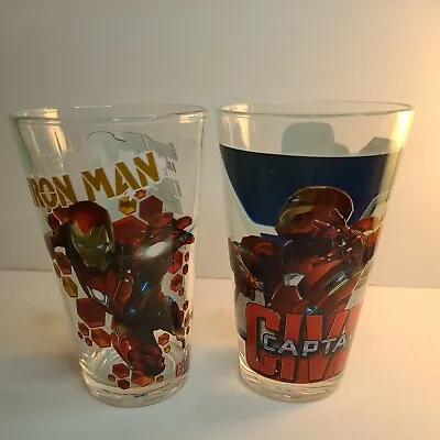 $12 • Buy Zak! Designs Captain America+Iron Man 2 Drinking Glasses, Pre-owned 