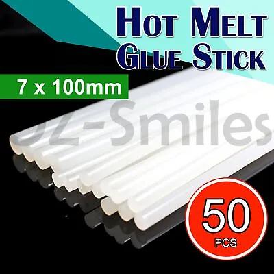 50pcs Clear Hot Melt Glue Sticks Adhesive Craft Stick Glue Gun DIY Tool 7mm 10cm • $8.95