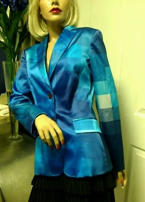 Vintage 90s Moschino Blazer Blue Rare Size 4 . As Seen On Fran On The Nanny  • $125