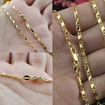 Wholesale 16 -30  Jewelry 18K Gold Filled Snake Link Chain Necklace Women Men • $1.98