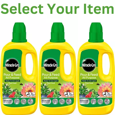 Miracle-Gro Pour And Feed Liquid Organic Plant Grows Food Packs UK Seller 1L • £6.99