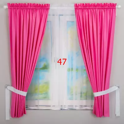 2pc BABY BEDROOM CURTAINS CHILDREN ROOM HOT PINK  GIRL 2 Panels Cotton • £12.99