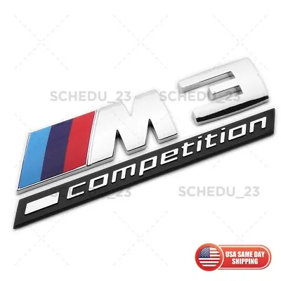 BMW F80 G80 M3 Competition Rear Trunk Silver Chrome Nameplate Emblem Badge Logo • $29.99