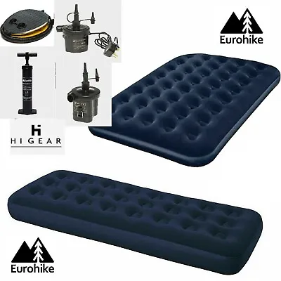 £9.99 • Buy Double Single Airbed Flocked Camping Inflatable Mattress Blow Up Air Bed Pump