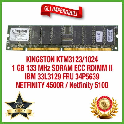 $80.22 • Buy IBM 33L3129 FRU 34P5639 Kingston Ktm3123/1024 1 GB 133 MHZ Sdram ECC Rdimm II