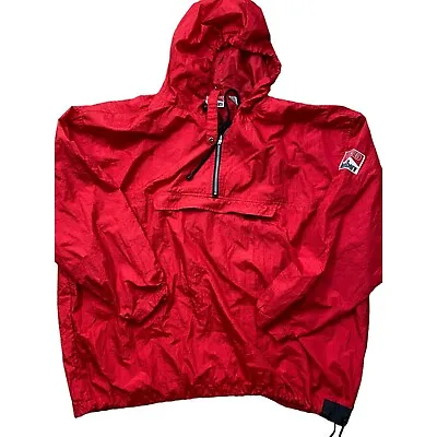Marlboro Mens VTG Y2K Pullover Windbreaker Jacket XXL Red Nylon Logo Patch • $34