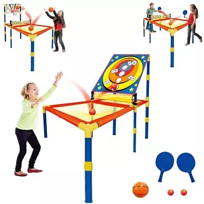 3 In 1 Trampoline Ping Pong Table Tennis Basketball Ball Score Games For Kids... • $55.30