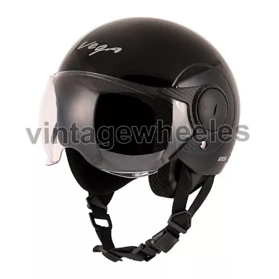 Vega Atom Black Open Face Helmet • $95.59