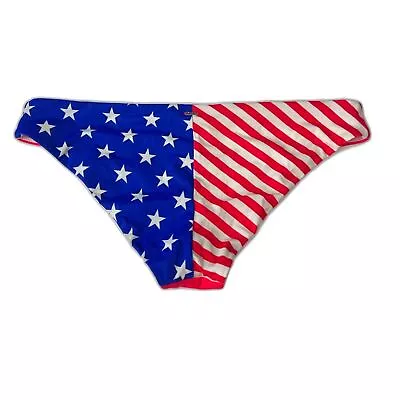 PINK Victoria Secret Size L Flag Bikini Bottoms EUC  • $25