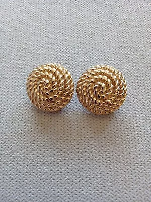 Vintage Signed Givenchy Paris NY Clip-on Gold Tone  Earrings  • $42.88