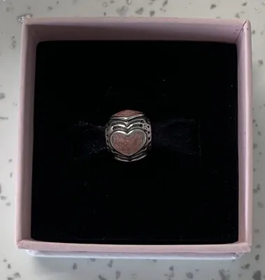 Pandora Silver Pink Enamel Hearts Charm 790591EN28 In Box • £12.50