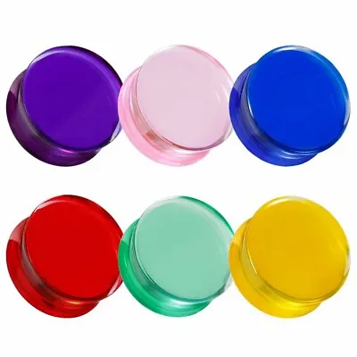 2 X Coloured Acrylic Ear Plugs Piercing Stretchers Jewellery Gauges Red Blue  • $6.55