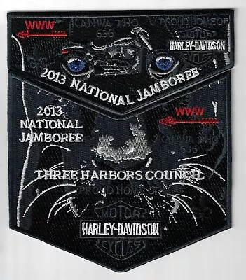 OA 636 Kanwa Tho 2013 Nat'l Jamboree Flap Set BLK Bdr. Three Harbors WI • $10.95