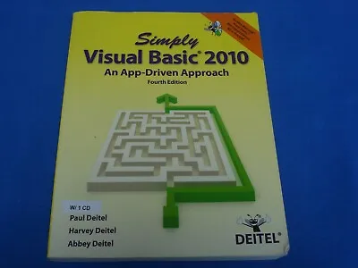 Simply Visual Basic 2010 - App-Driven Approach SC 4th Edition By Deitel PLUS DVD • $12.95